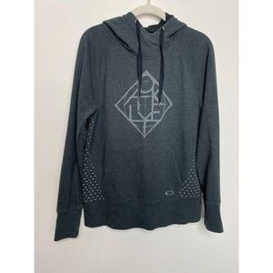 Oakley Graphic Print Sweatshirt Hoodie Size M Gray Pullover Cotton Skater